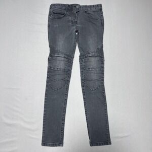 Ugly BROS Motorcycle Jeans Mens 26 Gray Biker Ribbed‎ Skinny Stretch Distressed